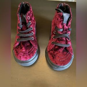 Toddler red velvet Vans